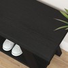 LVB Black Bench, Modern Storage Bench for Bedroom, Wood Metal