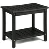Apolimi HDPE Shower Bench, Shower Stool with Storage Shelf 2-Tier