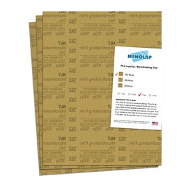 NANOLAP PSA Microfinishing Film, 3 Pc 100 Micron (120 Grit) Adhesive Polishing Paper, 8-1/2” x 11” Fine Sanding Film For Scary Sharp Sharpening System, Lapping, or Polishing Jewelry, Aluminum Oxide AO