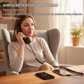 Auricular retro con adaptador, auricular de telfono retro de 3.5 mm, receptor de telfono celular, adecuado para videoconferencias mviles, llamadas y  