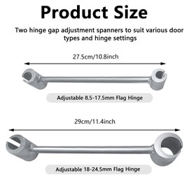 2 Pack Door Hinge Adjustment Tool, 2 in 1 Double-Headed Door Hinge Tool, Heavy Duty Hinge Adjustment Tool Hand Tools Door Adjustment Tool for Adjust (8.5 mm-24.5 mm) (2 Pack)