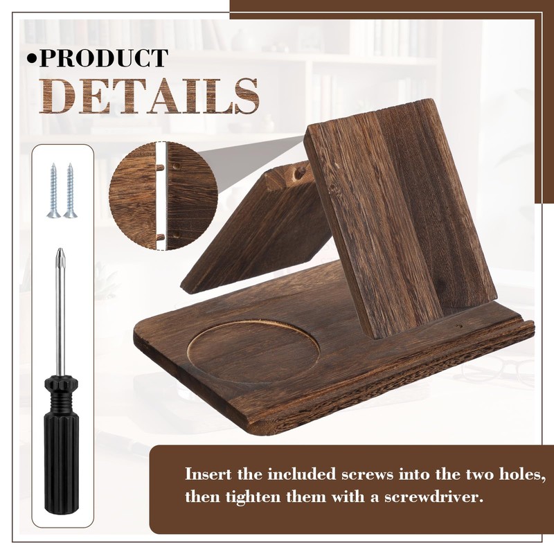 SiliFine Wooden Book Stand for Reading Rest Triangle Book Holder