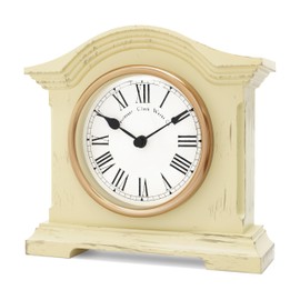 Towcester Clock Works Co. Mantel Clock, Wooden, Distressed Cream, One Size