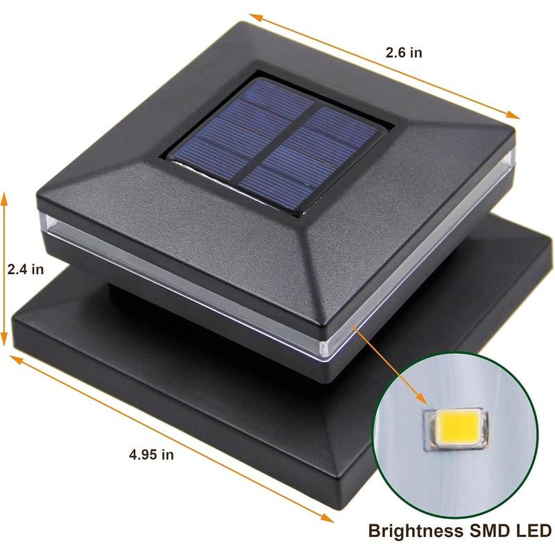 MAGGIFT 15 Lumen Solar Post Lights, Outdoor Post Cap Light