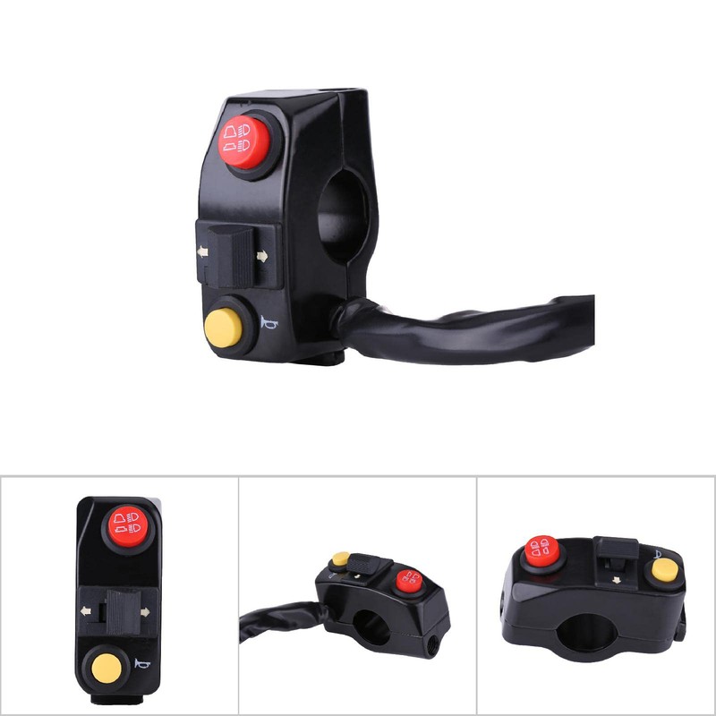 12V 22mm Motorcycle Control Switch Left Handlebar Switch Plated Switch