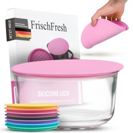 FrischFresh - Lid | Fresh Lid for Pots, Bowls, Pans | Diameter 16 cm Magenta | Air- and Light-Proof [Space-Saving] Long Durability | Food Protection, Coasters | Cooking, Camping, Office