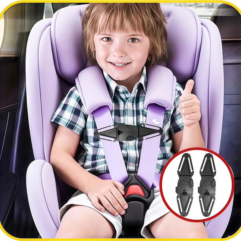 2-Pack Anti-Escape Car Seat Safety Clips - Universal Chest Strap