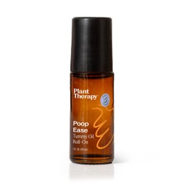 Plant Therapy PoopEase Tummy Essential Oil Roll-On 30 mL (1 oz) Eases Bloating, Cramps, and Constipation, Safe & Effective for Kids & Adults, Easy Mess-Free Application