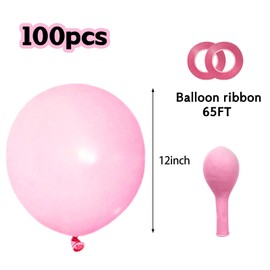 Pastel Pink Balloons 12 Inch 100 Pack light Pink Latex Balloons Baby Pink Party Balloons Round Helium Balloons for Girls Womens Birthday Wedding Anniversary Baby Shower Decorations
