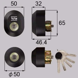 LIXIL TOSTEM Z-2A3-DCTC Door Lock Set (Yushin W Cylinder) Black