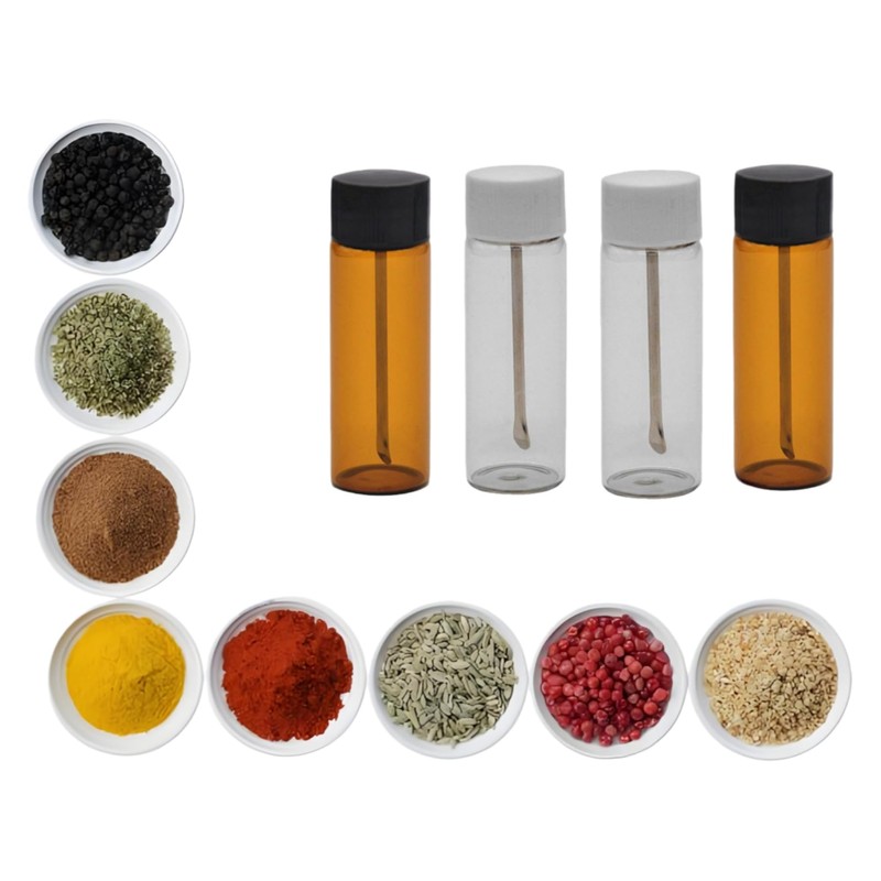 HNOYGNU 5 Pcs Leak-proof Mini Glass Bottles Set, Portable Travel