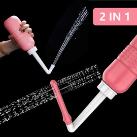 2PCS-Pack 2-in-1 Portable Bidet Vaginal Douche,450ml Travel Bidet Bottle Perineal Bottle for Postpartum Care