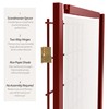 Red Lantern 6 ft. Tall Window Pane Shoji Screen-Rosewood-4 Panels