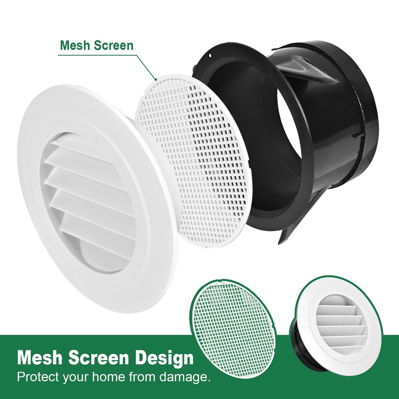 Soffit Vents 4 Inch, Round Exhaust Air Vent Cover with