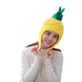 Bestmaple Animal Headwear, Cute, Fluffy, Fluffy Cap, Mask Animal, For Men and Women, Costume Mask, Photo Shoot, Party, Cosplay, Hat (Pineapple)