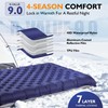 TOBTOS Camping Sleeping Pad with 9.0 R-Value, 4" Thick Inflatable