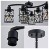 XINGQI Modern Black Chandelier 6-Light Pendant Lighting Fixture with Metal