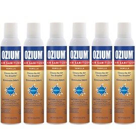 Ozium 8 Oz.Air Sanitizer & Odor Eliminator 6 Pack for Homes, Cars, Offices and More, Vanilla, 6 Pack