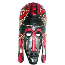 African Mask Traditional Maasai Traditional Mask Large Kenya 15" / 39 cm Wooden Mask Standing Fair Trade