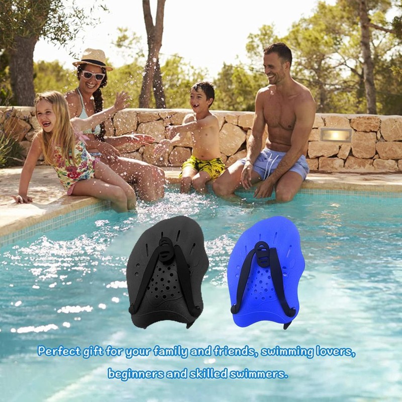 Swim Hand Paddles Swimming Training Paddles with Adjustable Straps Contour
