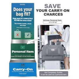 Travel Duffel Bag, 18x14x8 Inches Travel Bag Spirit with Shoes Compartment, Weekender Overnight Bag for Women with Trolley Sleeve, Carry On Bag for Airplanes Sport Tote Gym Bag SlateGrey