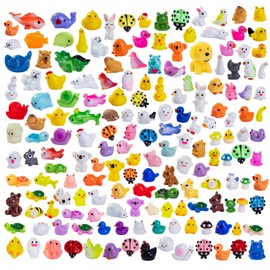 Teenzee 200pcs Mini Resin Animals 200 Styles Variety Tiny Animals Figures Miniature Little Small Animal Figurines Bulk for Micro Fairy Garden Landscape Accessories Hide Crafts Decor Aquarium