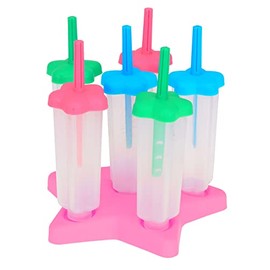 Set of Ice Lolly Moulds, Ice Lolly Mould, Ice Pop Maker, Popsicle Mould, Ice Lolly Mould with Sticks and Holder, BPA-Free, Food Grade, Reusable (Star Ice Mould)