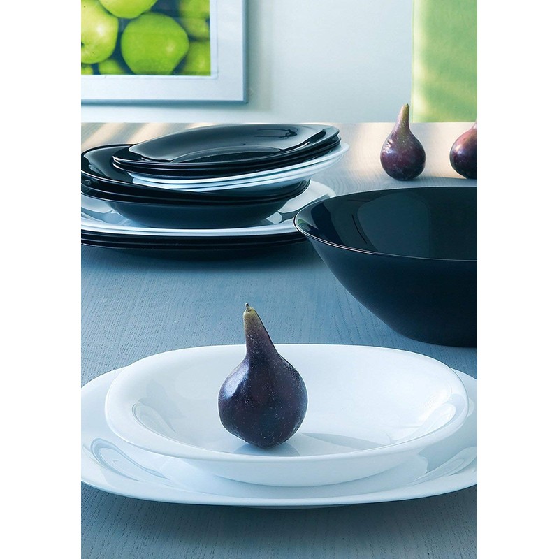 Luminarc 22.5 cm Carine Glass Soup Plate, White, 1 Piece