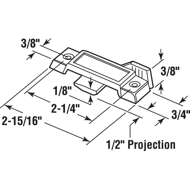 Prime-Line F 2783 Sash Lock, 1/2 In. Latch Projection, Fits