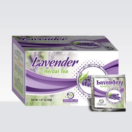 Herboganic Lavender Herbal Tea Bags 20 Count Fresh Tea for Stress Relief, Better Sleep, Relaxation, Soothing