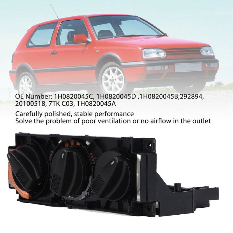 AC Air Heater Climate Control Switch 1H0820045B Black Replacement for