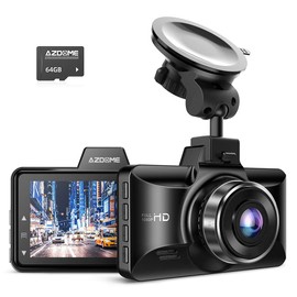 AZDOME Dashcam 1080P FHD Autokamera mit 3 Zoll Bildschirm, 150° Weitwinkelobjektiv, Loop-Aufnahme, G-Sensor, Parküberwachung, 64G SD-Karte[M01 Pro&SD-Karte], inside, LCD