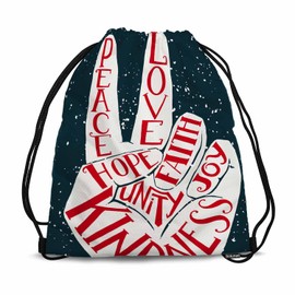 Sotunad Gym Backpack Yeah Gestures Volleyball Bag Sports Backpack Peach Love Hope Faith Joy Kindness Snow Background 14x16.9 Inch