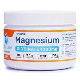 Ultra Lyte Magnesium Glycinate Powder with Trace Minerals 180g – Vegan & Gluten-Free Flavoured Magnesium Supplement – for Sleep Aid, Stress Relief & Muscle Relaxation – 60 Servings (180g, Orange)