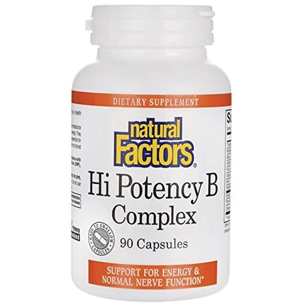 Natural Factors - Hi Potency B Complex, Support for Energy & Normal Nerve Function, 90 Capsules
