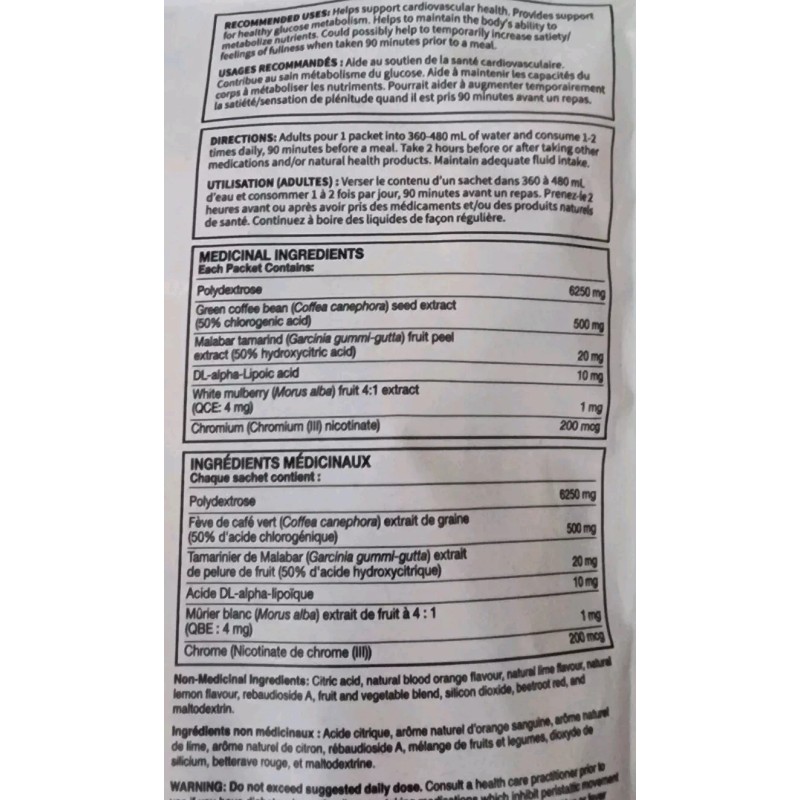 Plexus Slim Hunger Control Blood Orange Lemon Lime 30 Packets