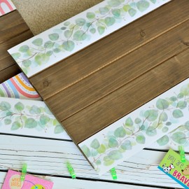 Youngever 52.5 ft Bulletin Board Borders for Classroom Decoration (Eucalyptus Design)