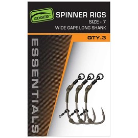 FOX Edges Spinner Rigs Size 6, Wide Gap, Long Shank, Pack of 3 (ccr199)
