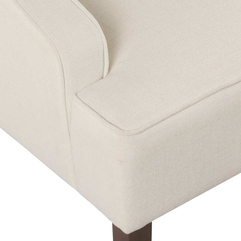 HomePop Upholstered Classic Swoop Arm Accent Chair Home Décor, Cream