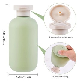 JYTDBCS Quetschflaschen, 2 Stück, 200 ml, nachfüllbare Kunststoff-Reisebehälter, leere Flaschen mit Scheibendeckel, Reisezubehör für Shampoo, Cremes, Lotion, Conditioner