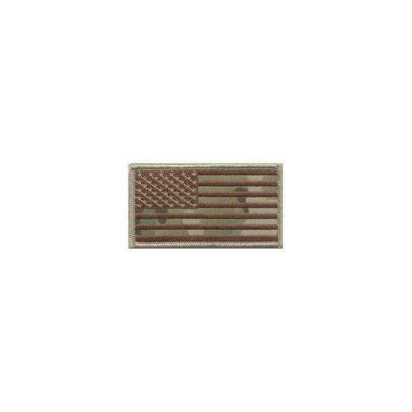 EMBROIDERED UNIFORM PATCHES & EMBLEMS USA Flag Patch - Military Sized - Multicam - Normal Orientation - Hook Backing