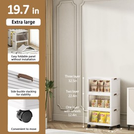 Paieshxi 5 Tier Collapsible Storage Bins with Lids, 45QT Closet Organizers and Storage, 11.1Gal Plastic Storage and Organization Cabinet, Stackable Storage Bins Drawers with Wheels for Bedroom Office