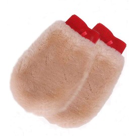 OKAYDA Natural Lambskin Wool Car Wash Mitt Extra Large Size Scratch-Free Sheepskin Wash Mitt (no Fingers 2pack)