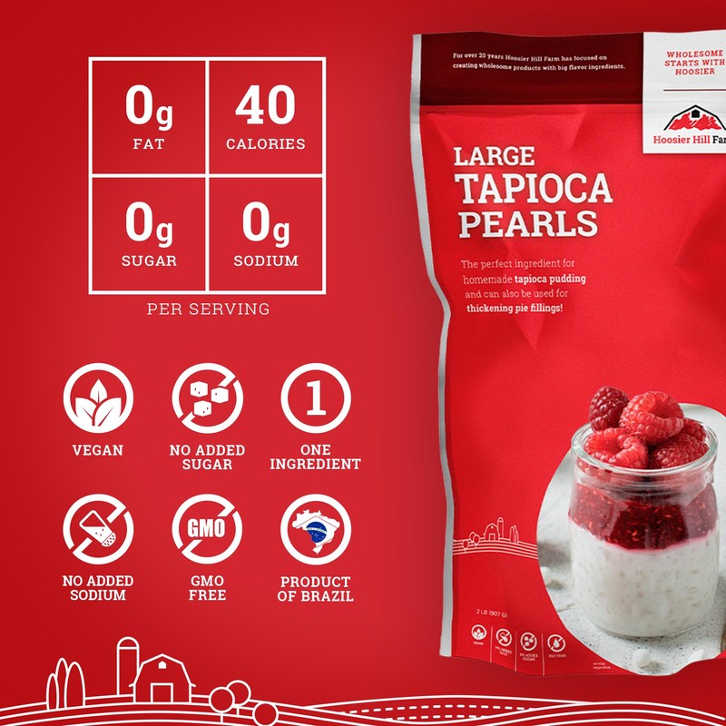 Hoosier Hill Farm Large Tapioca Pearls, 2LB (Pack of 1)