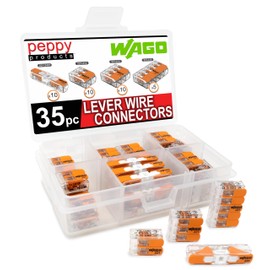 WAGO 221 Lever Nuts 35pc Compact Splicing Wire Connector Assortment with Case. Includes 221-2401, 221-412, 221-413, 221-415