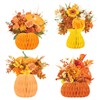 NICROHOME EUR Fall Decoration, 4 PCS Honeycomb Paper Vase Set