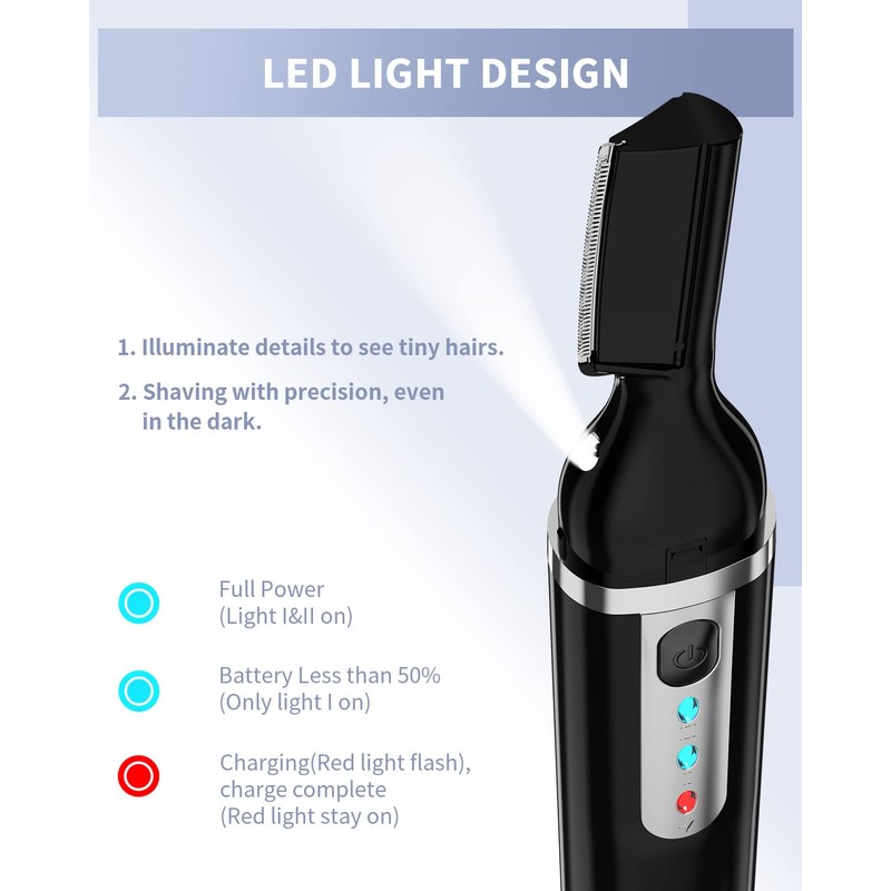 Dapsang Eyebrow Trimmer, Electric Eyebrow Razor for Women Men, Rechargeable