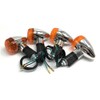 VRWEARE Universal 4pcs Motorcycle Turn Signals Chrome Bullet Front Rear