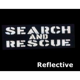 8.5x3 High Visibility Reflective SAR Search and Rescue Black Patch with Hook and Loop (Black-White)