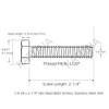 1/4-20 x 2-1/4" (20PCS) Hex Head Screw Bolt, Fully Threaded,